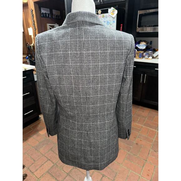 Pendleton Women’s Wool Blazer Gray Houndstooth 4 career work professional preppy - Picture 3 of 16